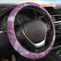Purple Marble Steering Wheel Cover Women Men Elastic Stretch Soft Car Wheel Protector Universal Breathable No-Slip Car Accessories for Truck Van SUV Auto Fit 14-15 Inches