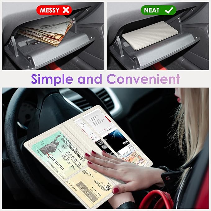 Car Registration and Insurance Holder，Colour Patterns Men Women Car License Document Registration and Insurance Card Holder