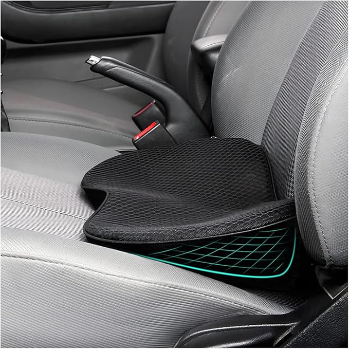 Car Seat Cushion, Memory Foam Auto Wedge Seat Pad, Comfort Low Back and Tailbone Sciatica Pain Relief Driving Pillow, Breathable Non Slip Orthopedic Support Pad, Universal for Men Women (Black)