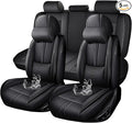 Premium Universal Car Seat Cover, Comfortable Leather Seat Cover for 96% of Models, Waterproof Car Seats Protectors Cushions for 5 Seats(Black,Pillows)