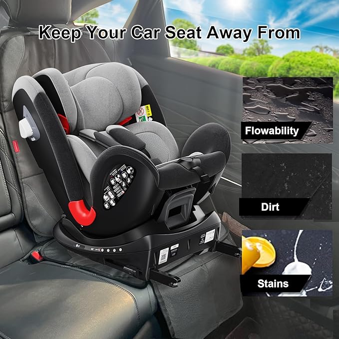 MORROLS Car Seat Protector for Child,2 Pack Car Seat Cushion,Waterproof Fabric Car Seat Covers for Non-Slip Backing Mesh Pockets for Baby,Pet,SUV, Sedan and Trunk(Black)