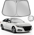 Fonowka Windshield Sun Shade for Honda Accord Sedan 2018-2025 Foldable Sun Sunshade for Car Front Window Blocks UV Rays and Heat Automotive Interior Protector Custom Fit Accessories