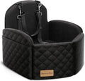Mavora Max Dog Car Seat for Small/Medium Dogs, Elevated Dog Booster Seat Memory Foam Puppy Car Seat with Washable Cover, Travel Safety Pet Seat for Car with Storage Pockets Up to 35 lbs (Black)