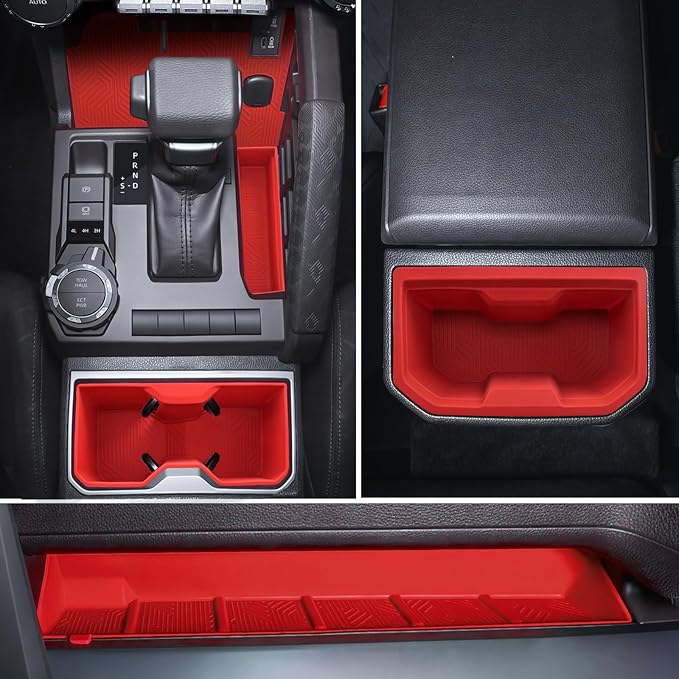 bgucar Interior Silicone Liner Insert Custom Fit for Tacoma 2024-2026, Silicone Organizer Tray for Tacoma Gen 4th Double Cab only - Fully Covered - for Tacoma Accessories