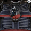 Custom Car Floor Mats Fit 96% Car Model Luxury Leather Waterproof Anti-Skid Full Coverage Liner Front Rear Mat/Set (Black Beige)