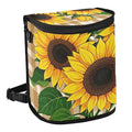 MNSRUU Car Trash Can with Lid, Sunflowers on A Plaid Car Trash Bag Hanging Organizers and Storage for Front Back Seat, Leak-Proof Trash Bin