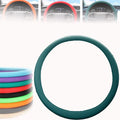 Cool Non-Slip Silicone Steering Wheel Protector, Car Steering Wheel Protective Cover, Non-Slip Car Steering Wheel Cover, Universal Fit Easy to Clean Steering Wheel Cover (deep Green),rzx123