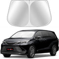 Toluoma Custom Fit Windshield Sun Shade for Toyo-ta Sienna 2021-2025 - Full Coverage, 210T Reflective Fabric, Double-Layer Design - Blocks 99% UV Rays, Keeps Car Cool, Easy to Install and Store