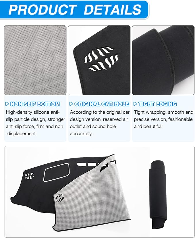 CARTIST Dash Cover Fits for Jeep Grand Wagoneer WS 2022 2023 2024 2025 2026 Accessories Dashboard Cover Mat Non-Slip Pad Carpet Anti-Glare (Strong Suede Material)