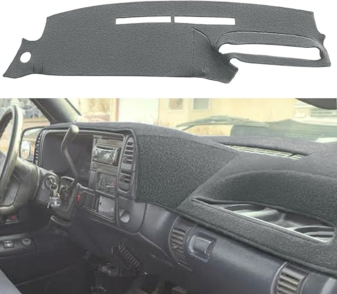Dash Cover Mat Custom Fit for 1995-1996 Chevy Chevrolet Silverado C1500 C2500 C3500 K1500 K2500 K3500 Tahoe Suburban,GMC Sierra Yukon Suburban Pickup Truck,Dashboard Cover Pad Carpet (Dark Gray) J131