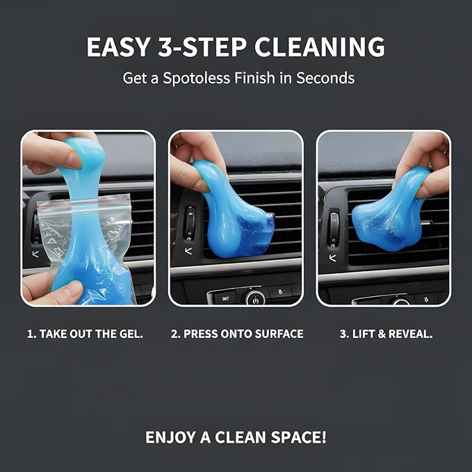 Car Cleaning Gel,Reusable Car Cleaning Putty for Interior Detailing, Car Cleaning Supplies, Auto Detailing Tools, Car Slime for Dust Removal, Car Accessories Interior, Car Cleaning Kit(Blue, 5.0 OZ)