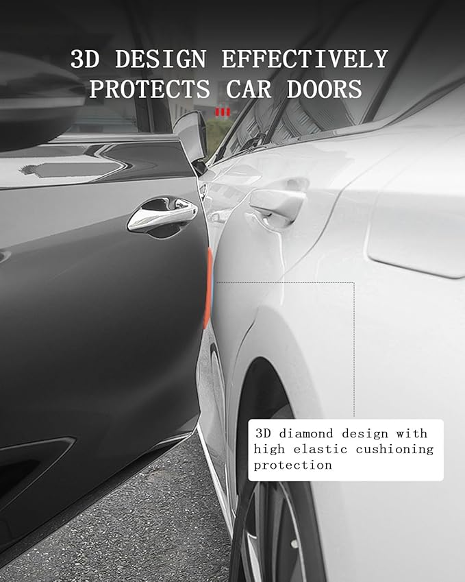 muekzu Silicone Car Door Edge Guard Trim Molding Crash Scratch Protector Scratch Guard for Car,Sedans,Truck,SUV 4PCS (Orange)