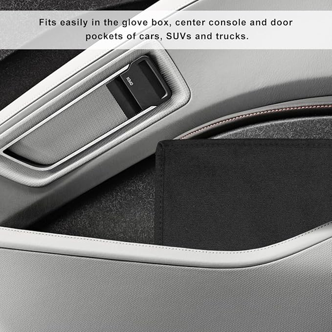 Car Registration Insurance Holder, Multipurpose Glove Box Organizer Car Manual Holder Zippered Case, Vehicle Document Organizer for Essential Gadgets, Driver License, Cards