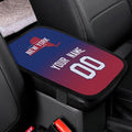 Custom Football Car Armrest Covers Universal Auto Center Console Pad Car handrail Box Cushion Personalized Add Name & Number Fans Gift Fit Suit for SUV Truck Sedan Van