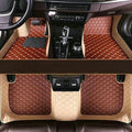 Custom Making Car Floor Mats Protection Pads for 99% Sedan/Coupe/Hatchback/SUV/Pickup Men Women Car Floor Mats Coverage Pads Anti-Slip Leather Floor Lining (Beige+Light Brown)