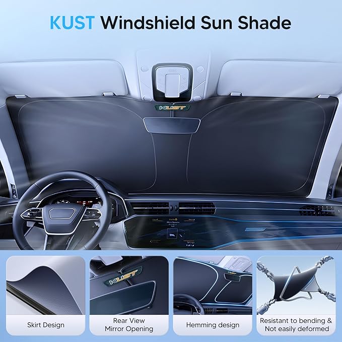 KUST Windshield Sun Shade for 2006-2015 Honda Civic Accessories, Custom Fit 4 Layers Car Honda Civic Front Window Sunshade Foldable Sun Visor Protector Blocks UV Rays Keep Your Car Cooler