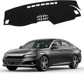 Upgraded Dash Mat for 2018-2022 Honda Accord Polyester Dash Board UV Protection Non-Slip Windshield Reflective Dash Cover Interior Accessory Black