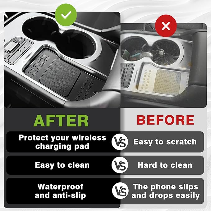 BestEvMod Wireless Charger Mat Compatible with Hyundai Ioniq 9 2026+ S SE SEL Accessories Phone Charge Area Silicone Cover Non Slip Silicone Pad Not Fit Limited/Calligraphy/Calligraphy Design