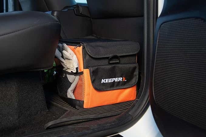 KEEPER Portable Trunk Organizer, 19L, Car Organizers and Storage, Non-Slip Bottom, Suitable for SUV, Minivan, and Cars