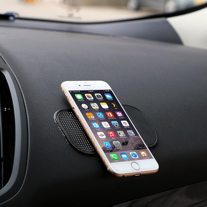 Car Dashboard Non Slip Mat, Bysameyee 5-Pack Anti-Slide Sticky Extra-Thick Dash Pad for Radar Detector, Cell Phone, Keys, Glass, Mirrors, Metal, GPS, Coins