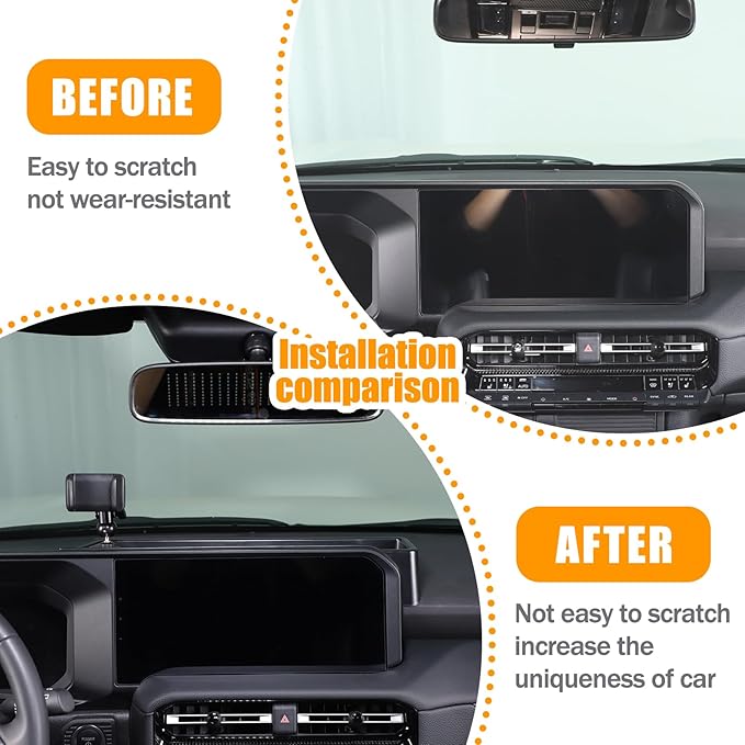 LLKUANG Center Console Dash Organizer Tray Compatible with Toyota Land Cruiser 250 Prado 2024 2025+ Navigation Screen Rear Insert Auxiliary Storage Box,Phone Holder Accessories (Style A)