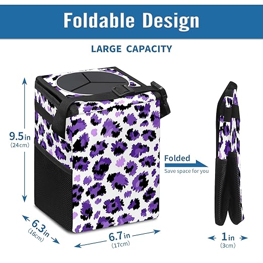 GVGHIDZ Car Trash Can – Multi-Purpose, Lightweight and Portable with Durable Water-Resistant Coating, No Installation Required, Practical and Ample Capacity, Variety of Colors.Tiger Pattern