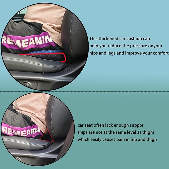 Memory Foam Car Seat Fill Cushion, Driver Seat Cushion for Tailbone Pain Relief, Car Lumbar Support for Driving Seat, Car Booster Seat for Short Drivers，Car Seat Pad (Beige)