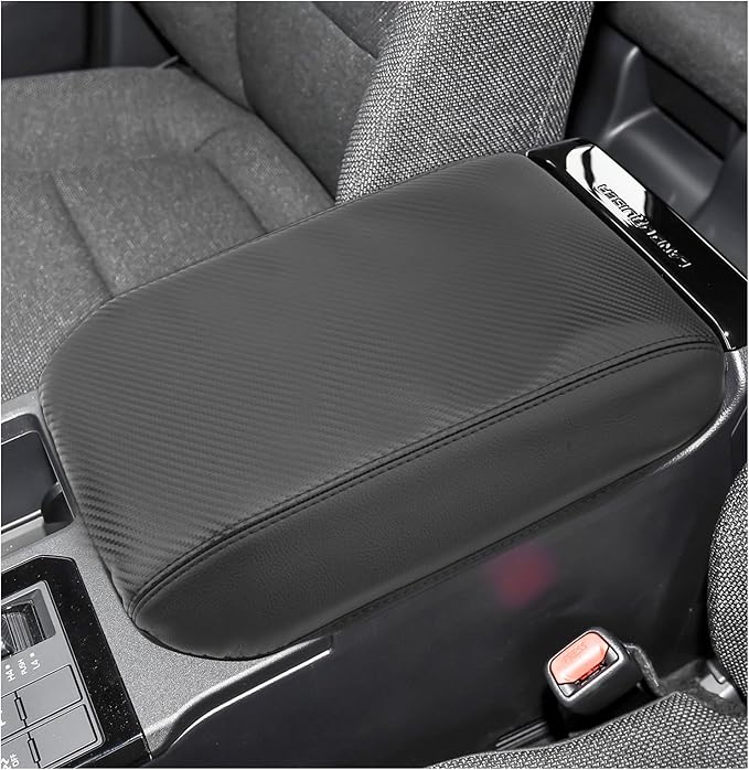 SXCY for 2024 2025 2026 Land Cruiser Armrest Cover for Toyota Land Cruiser 2025 2026 Center Console Cover 2024 2025 2026 Land Cruiser Center Console Cover (Black Carbon Fiber (Thin))