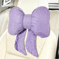 Sun Walker Bow Car Headrest Pillow, Breathable Bow-Shaped Vehicle Neck Pillow with Adjustable Strap, Ergonomic Neck Support Cushion Driving Seat Decoration for Women Girls (Purple)