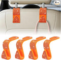 HZEL Bling Car Seat Headrest Hooks, 4PCS Crystal Rhinestone Vehicle Seat Back Hanger Holder for Purses Bag Handbags, Diamond Headrest Storage Organizer, Universal Auto Accessories (Orange)
