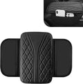 Car Center Console Cover, Leather Center Armrest Cover with Storage Bags, Automotive Heightening Console Protection Pad, Universal for Cars, Trucks, SUVs (Black)
