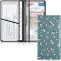 ALAZA Rustic Flowers Floral Car Registration and Insurance Card Holder Vehicle Glove Box Car Organizer Driver License Documents Holder Waller Case Organizers