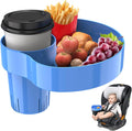 Kids Car Seat Tray, Travel Tray with Cup Holder for Toddler, Kids Car Seat Food Snack Holder for Road Trip, Stroller Snack Organizer travel must haves - Blue Color
