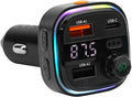 iStuff Wireless Music Stream Car Charger (NP-5000BTR), Multi-Connect Ports, USB A, USB C, U Disk, Fast Charging, Hands-Free Calling, LED Display, Bass Options, Colorful Lights, Universal Fit OEM 12V