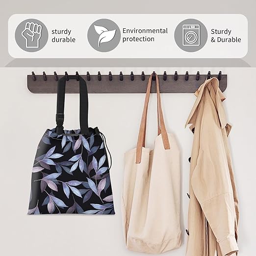 AFYEWKC Car Trash Bag Large Hanging Can for Back of Seat, Cute Waterproof Car Garbage Bag for Vehicle, Travelling, Outdoor Cute Blue Black Leaf