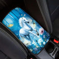 Horse Flowers Universal Armrest Cover Pad, Car Center Console Cushion Pad, Protect from Pet Claws, Sticky Fingers, Auto Decor Accessories Fit for Most Cars, Vehicles, SUVs