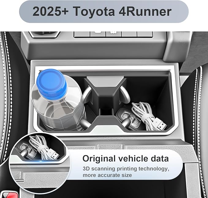 SKTU for 2025 2026 Toyota 4Runner Accessories Cup Holder for 2025 2026 Toyota 4Runner Central Control Cup Holder 4Runner 2025 2026 Accessories Durable Rubber Center Console Cup Pad