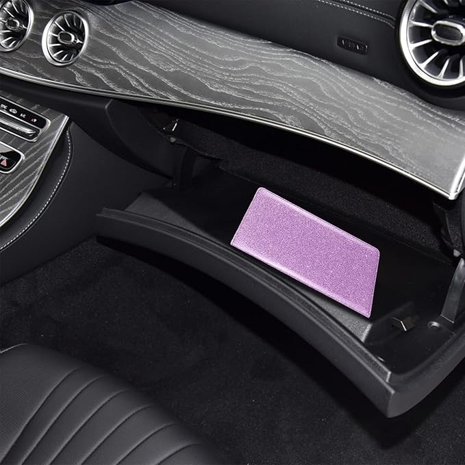 Car Registration and Insurance Holder, Premium Leather Insurance and Registration Holder,vehicle Glove Box Car Organizer, with Magnetic Shut for Cards, Driver License (Glitter Purple)