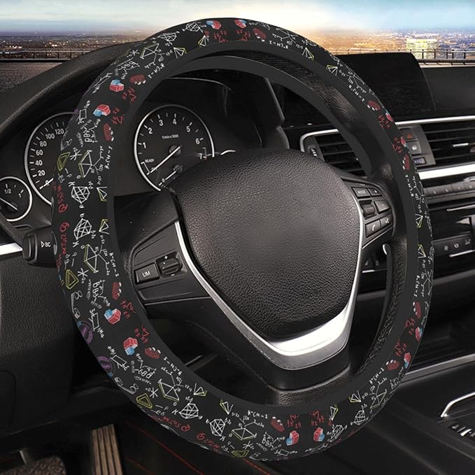 Neoprene Steering Wheel Cover Mathematics Board Math Formulas Car Steering Wheel Cover Universal Fit for Most Cars