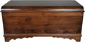 Rustic Red Door Co. Cedar Hope Chest with Waterfall Top, Amish Made Wooden Storage Trunk Box for Bedroom, Blanket, Clothes, Anti-Slam Hinges and Lock, 46", Brown Maple Wood, Asbury Stain