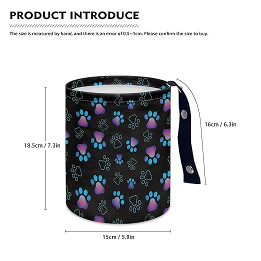 Brosoneto Dog Paw Car Trash Can, Car Trash Bag, Hanging Car Organizer and Storage Bag, Trash Bin Collapsible Universal Fit for Car Accessories, Vehicle, Travelling, Camping Trash Container