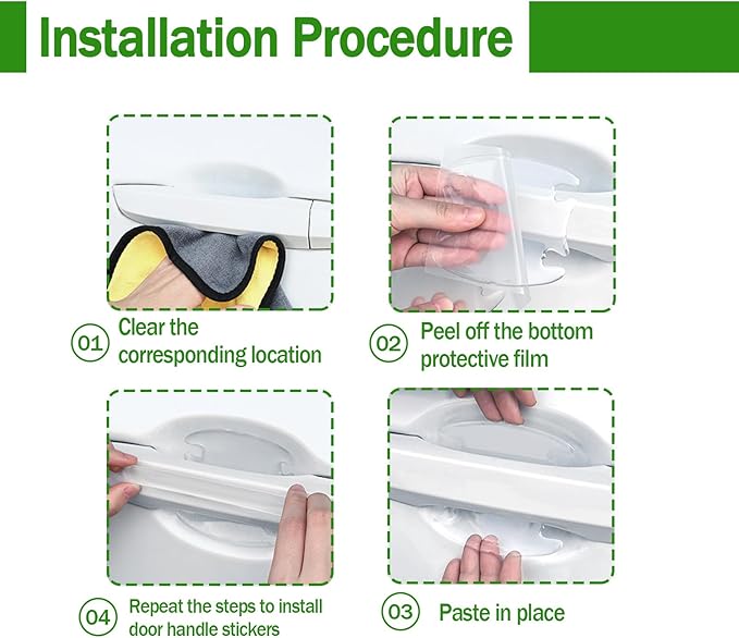 8Pcs 3D Transparent Car Door Handle Scratch Protector, Universal Bowl Side Paint Protection Stickers, Waterproof Anti-Scratch Paint Invisible Protection Film for Most Models.