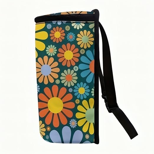 Vehicle Trash Can & Organizer – Leak-Resistant 5L Portable Garbage Bin with Lid & Pockets for SUV, Truck & Car | Collapsible & Washable (Vibrant Flowers)