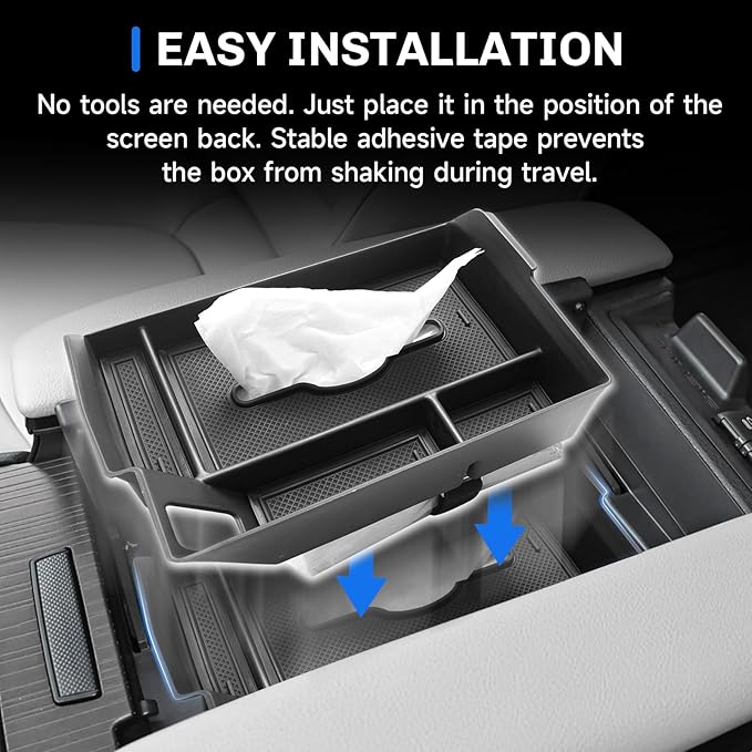 SXCY for 2025 2026 Toyota Sienna Center Console Organizer for Toyota Sienna 2021-2025 2026 Center Console Tray 2024-2026 Sienna Accessories Tissue Tray Paper Towel Organizer Enhanced Tissue Storage