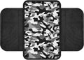 Black Gray Camo Pattern Car Center Console Cover Stretchy Vehicle Armrest Cushion Waterproof Car Armrest Storage Box Mat Universal for Most Vehicle SUV Truck Car