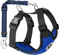 Lukovee Dog Seat Belt for Car, Adjustable Dog Car Harness for Large Medium Small Dogs, Soft Padded & Breathable Mesh Dog Seatbelt with Car Vehicle Connector Strap (Blue,XXX-Small)