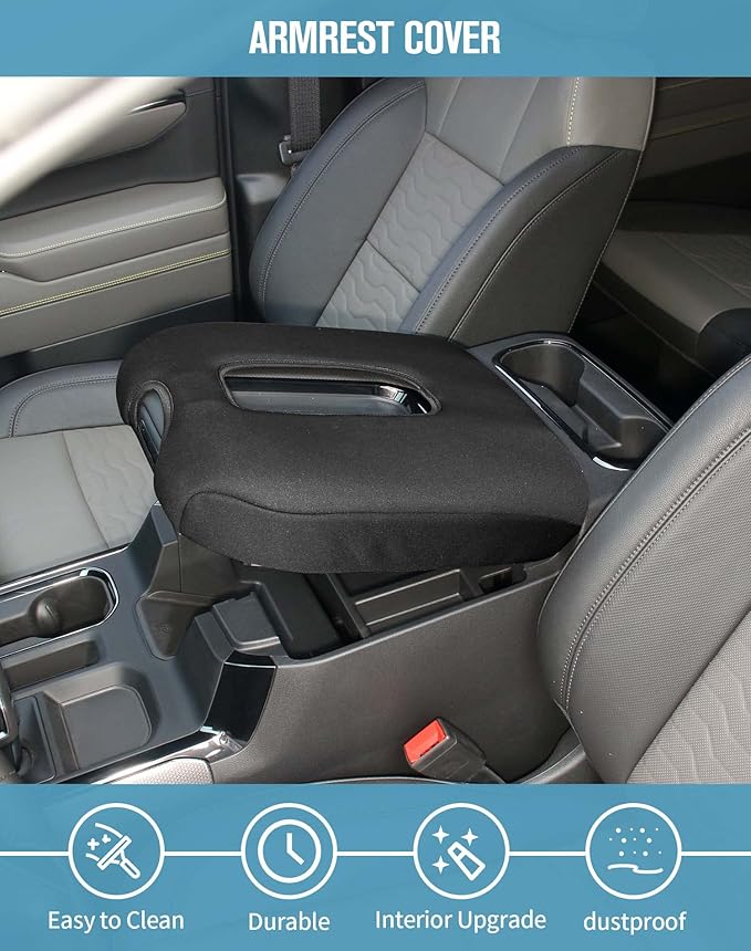 JeCar Armrest Cover Neoprene Center Console Cushion Pad Compatible with Chevy Silverado 2019+/Suburban 2020+/Tahoe 2021+/GMC YUKON 2021+