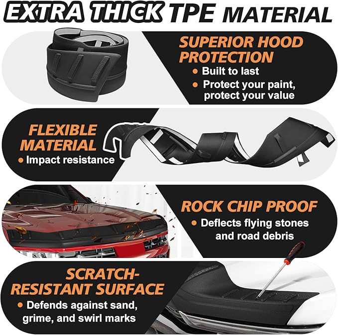 TripleAliners Hood Deflector Protector Compatible with 2019-2025 Toyota RAV4 Accessories Hood Protector TPE Bug Deflector Shield Replacement for RAV4 2025 2024 2023 2022-2019
