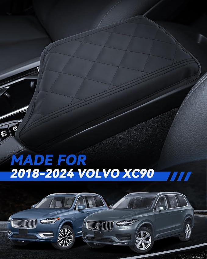 XC90 Armrest Cover for 2018-2023 2024 2025 Volvo XC90(Core/Plus/Ultra/Ultimate/Recharge) Accessories Center Console Middle Lid Pad Protector for Car Elbow Rest