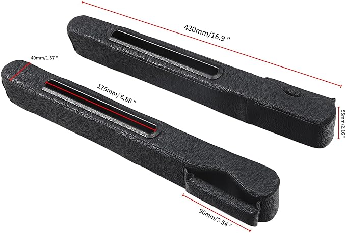 TATACLEA Car Accessories,Car Gap Plug,Car Seat Gap Prevent Small Items from Falling,2 Combinations of Main and Passenger Seats Universal.(Black)